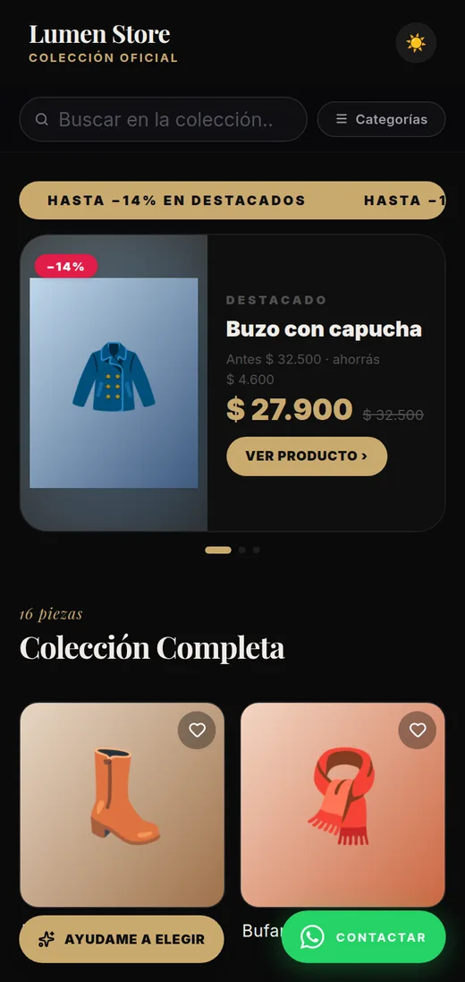 Una boutique vista desde el celular